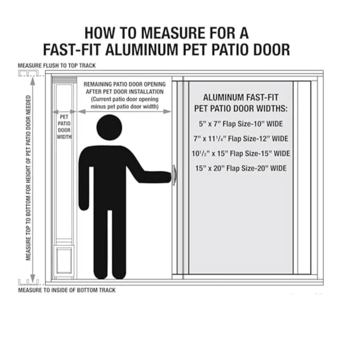 Ideal Pet Products Aluminum Pet Patio Door, Adjustable Height 77-5/8" to 80-3/8", 7" x 11-1/4" Flap