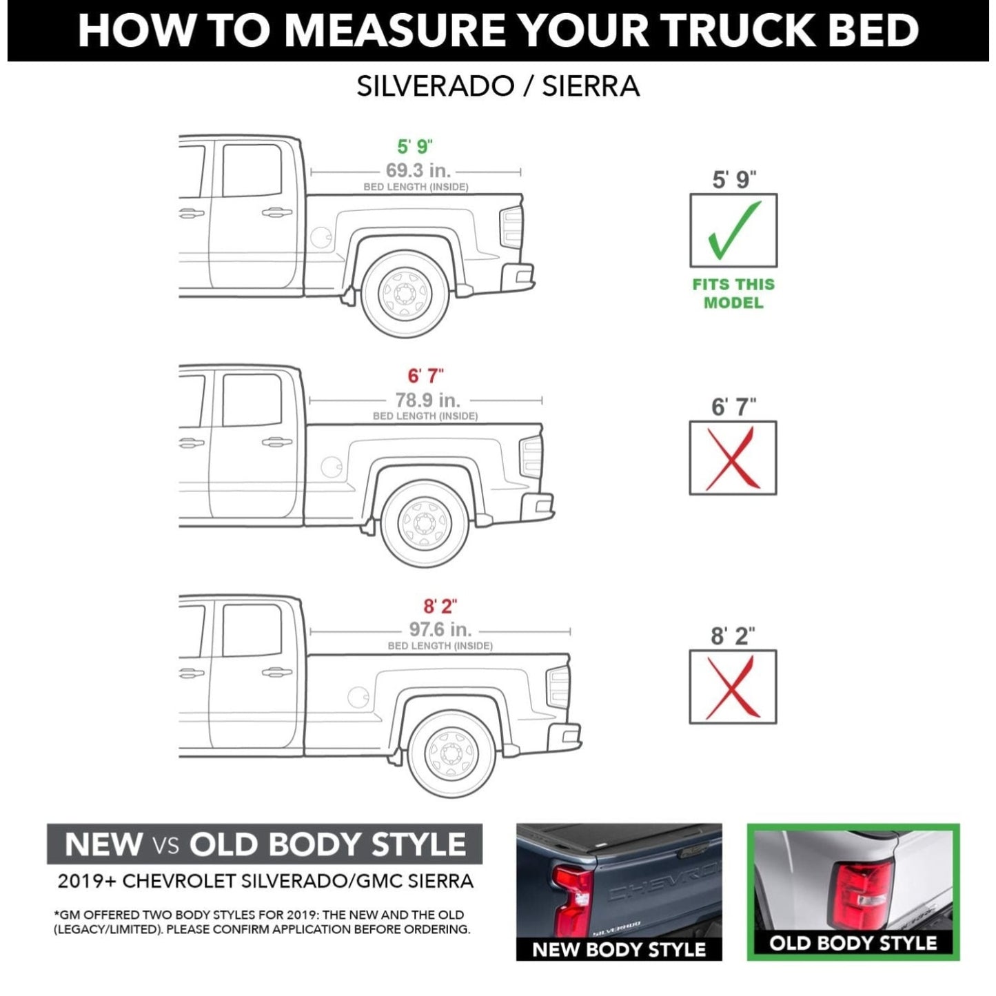 Gator ETX Soft Tri-Fold Truck Bed Tonneau Cover | 59109 | Fits 2014 - 2018, 2019 Ltd/Lgcy Chevy/GMC