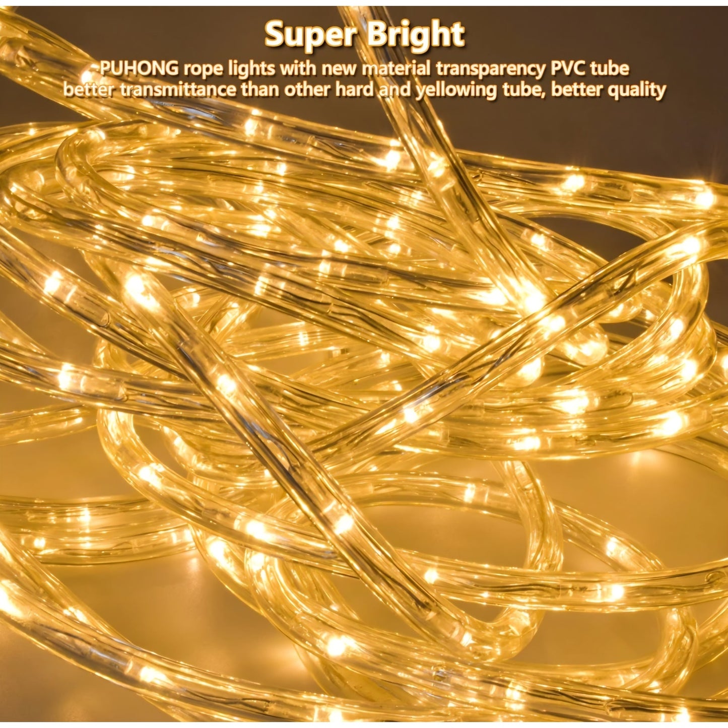 (New) 100FT Rope Lights Outdoor, 720 LED Waterproof Rope Lights, LED Connectable Flexible TubeLight