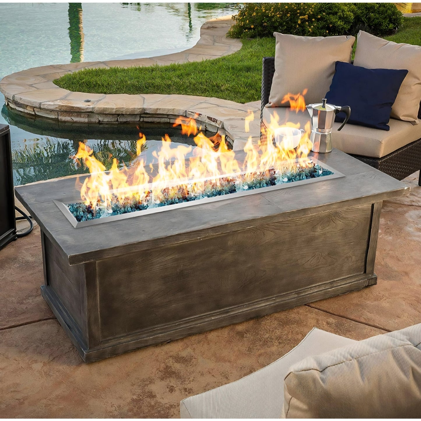 Stanbroil Linear 72" x 6" Drop-in Fire Pit Pan with Jet Burner, Upgrade Natural Gas & Propane Fire