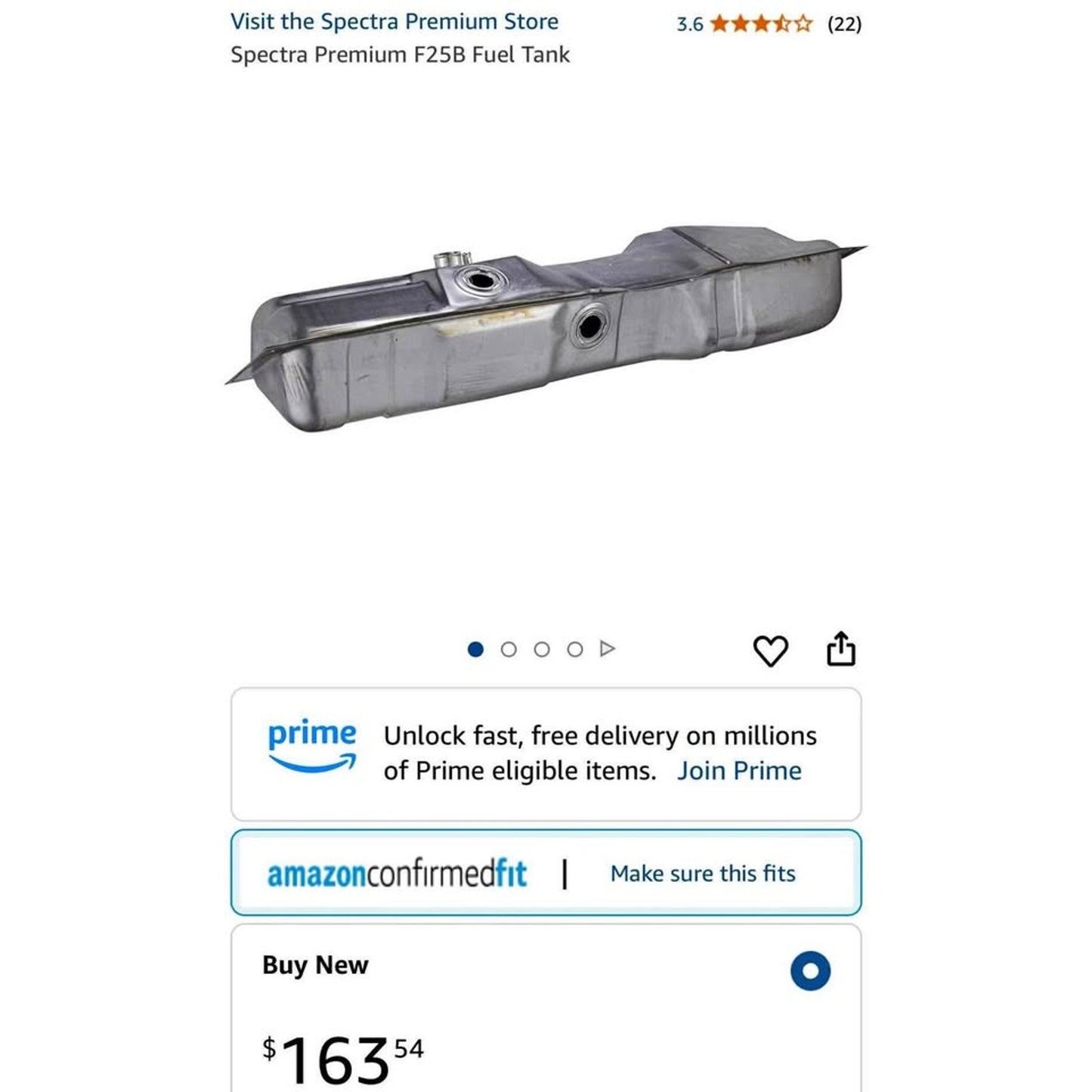Spectra Premium F25B Fuel Tank