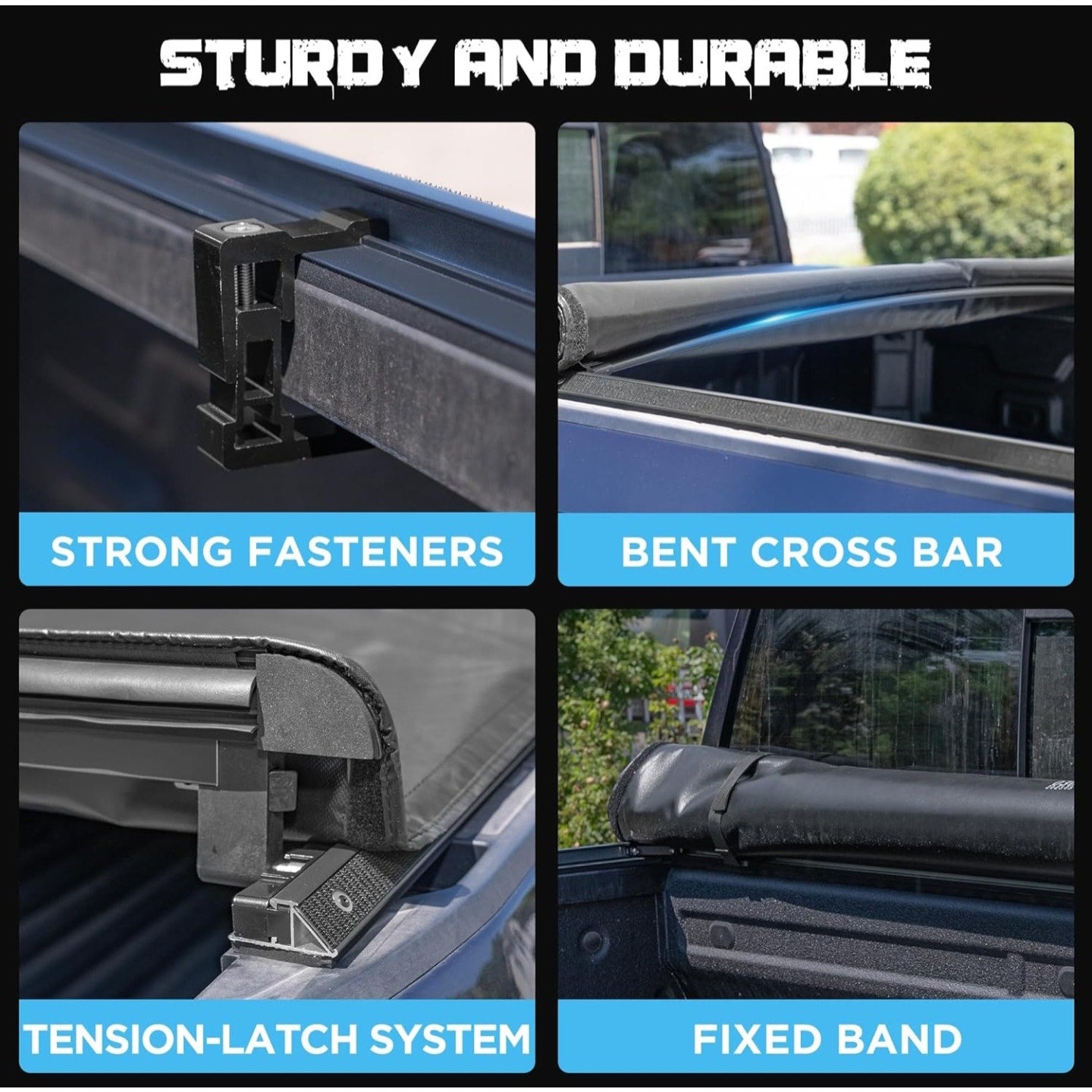 Truck Bed Tonneau Cover Compatible with Ford Super Duty 8.2 ft Long Box, 1999-2025 F250 F-250 F350