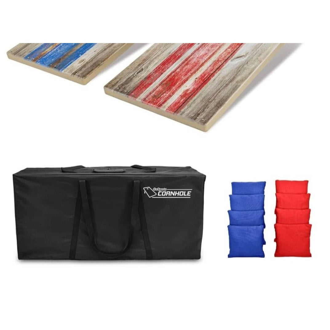 GoSports 4 x 2 ft All Weather Cornhole Boards - Rustic, Reed Camo, Woodland Camo, or Wood