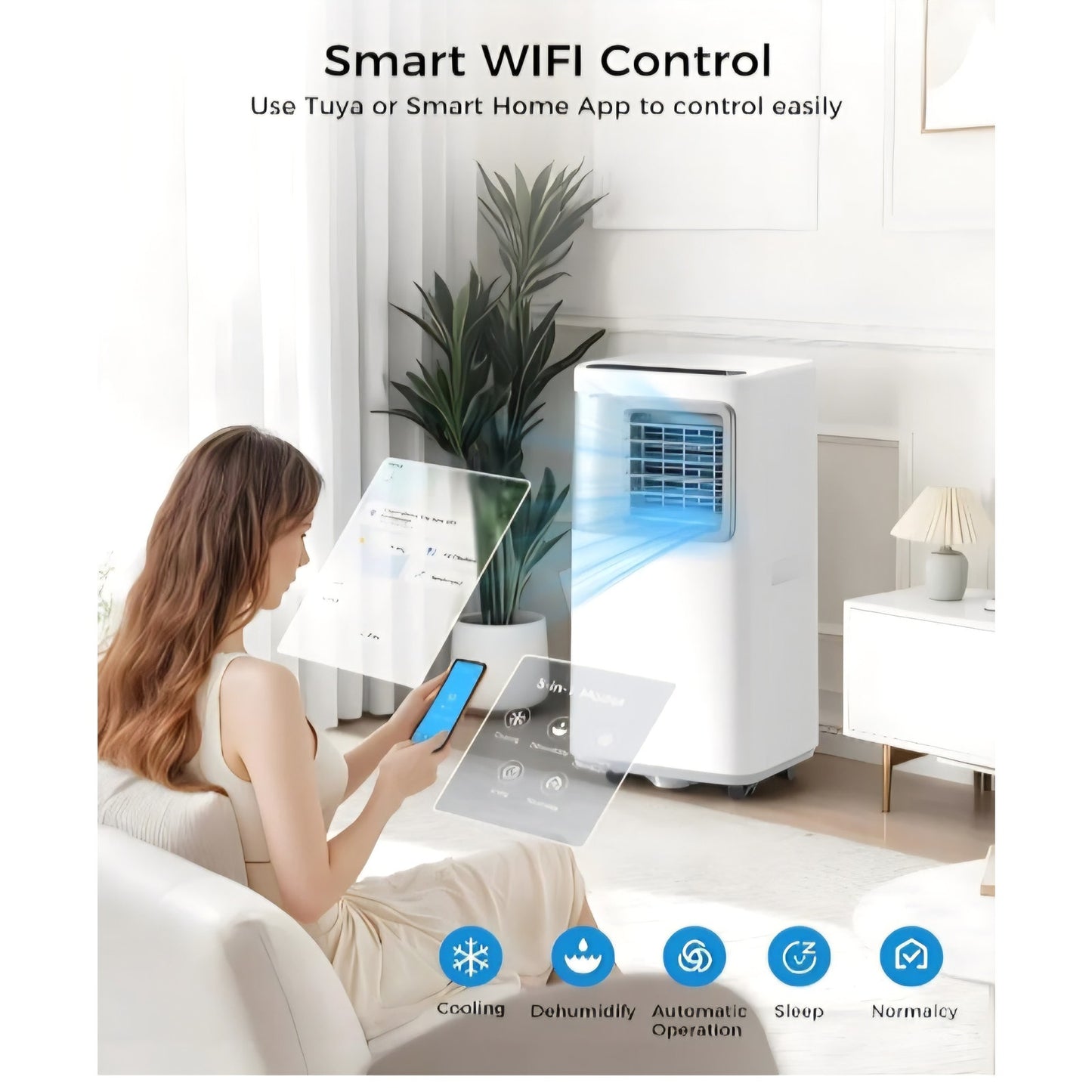 Portable Air Conditioners 16,000 Btu AC Unit 5 in 1 Wifi Smart Air Conditioner with APP