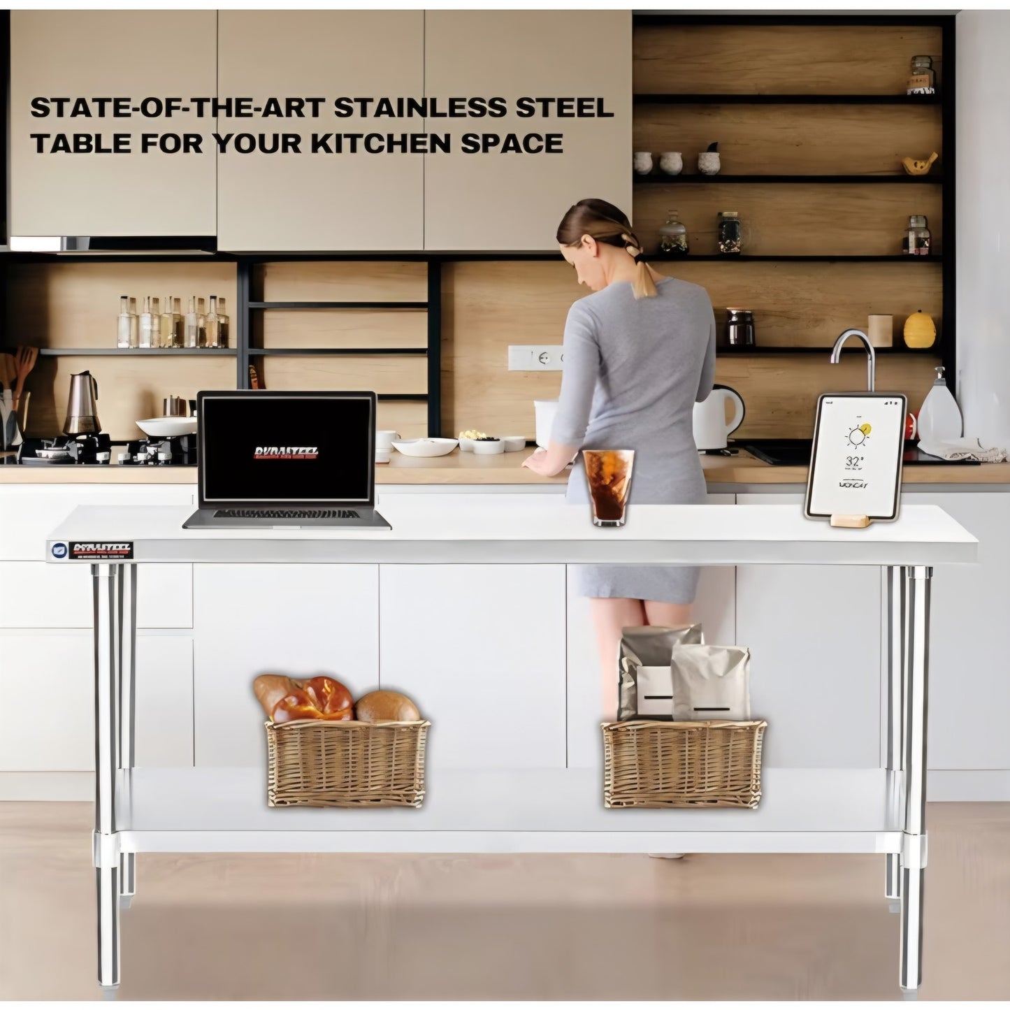 DuraSteel 30x72 Stainless Steel Prep Table - NSF Commercial Kitchen Metal Worktable