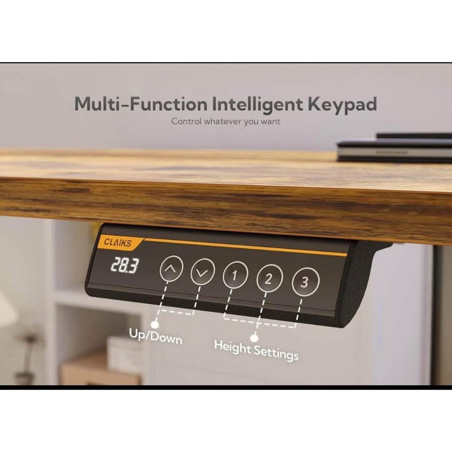 Claiks Electric Standing Desk, Adjustable Height Stand up Desk for Home Office, 63x24 Inches Sit Sta