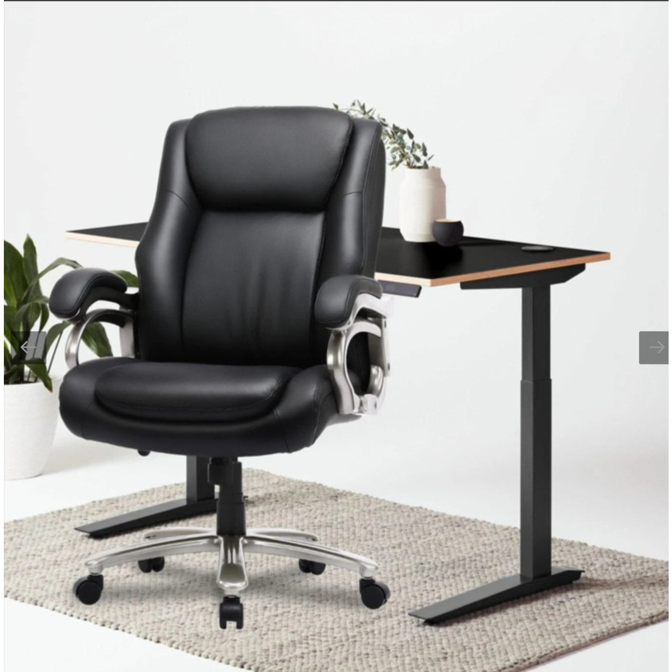 COLAMY Big Tall Office Chair 400lbs Wide Seat, High Back PU Leather Executive Desk Chair