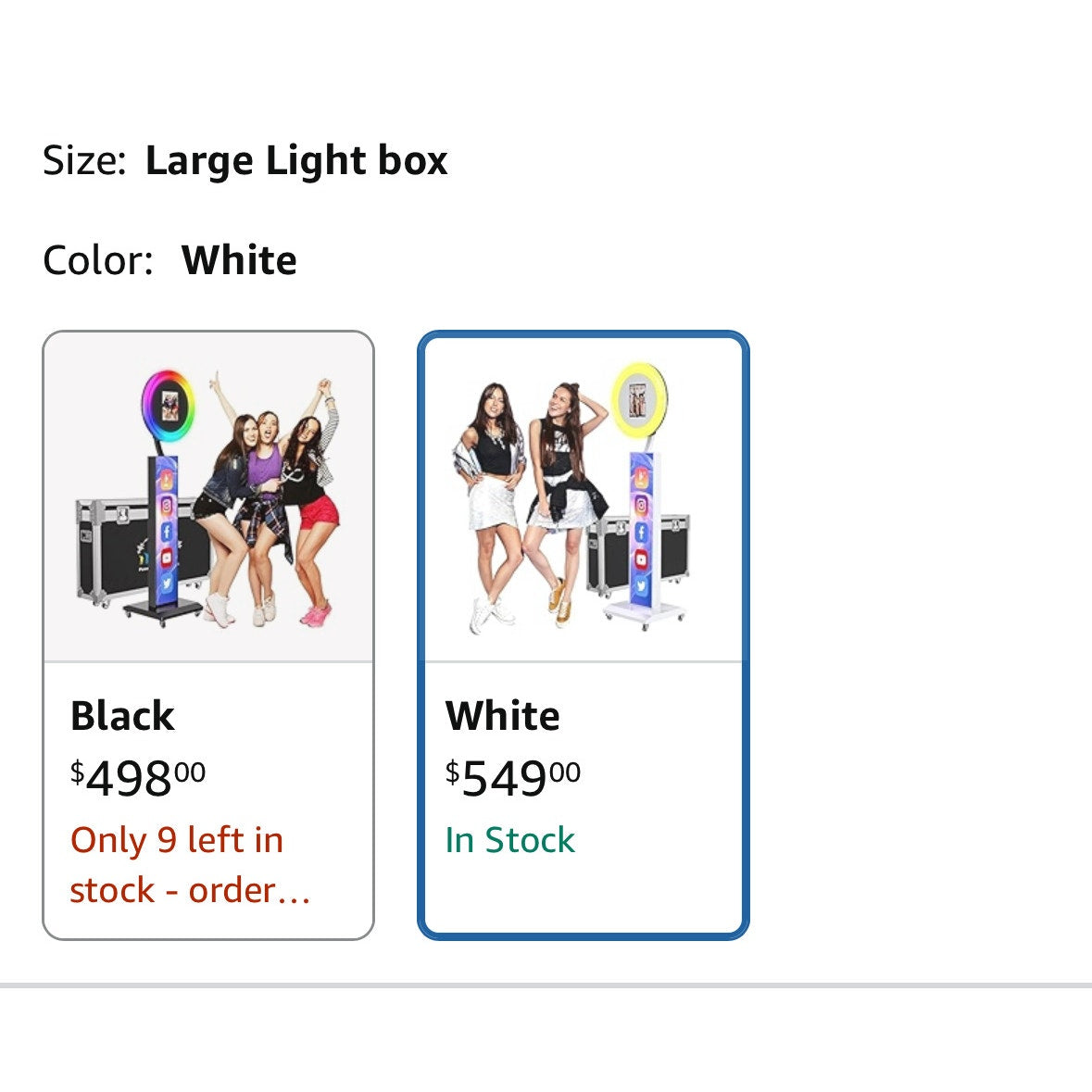 JIYANG Portable Photo Booth Compatible with Any Ipad,Large Lightbox Ipad Photo Booth