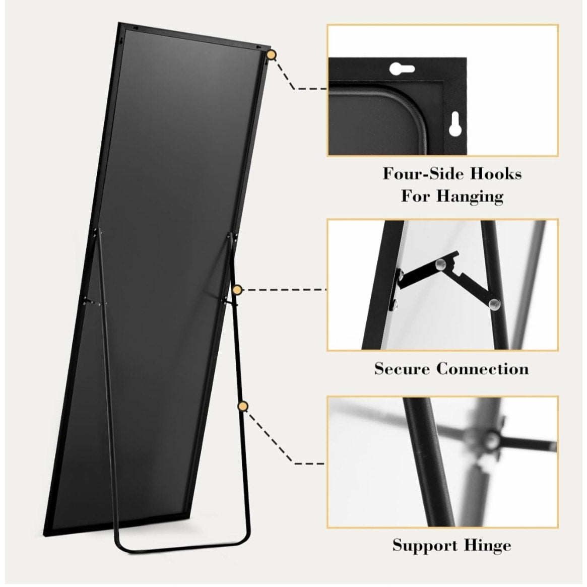 DUMOS Full Length Mirror 64"x21" Full Body Floor Mirror for Bedroom or Cloakroom
