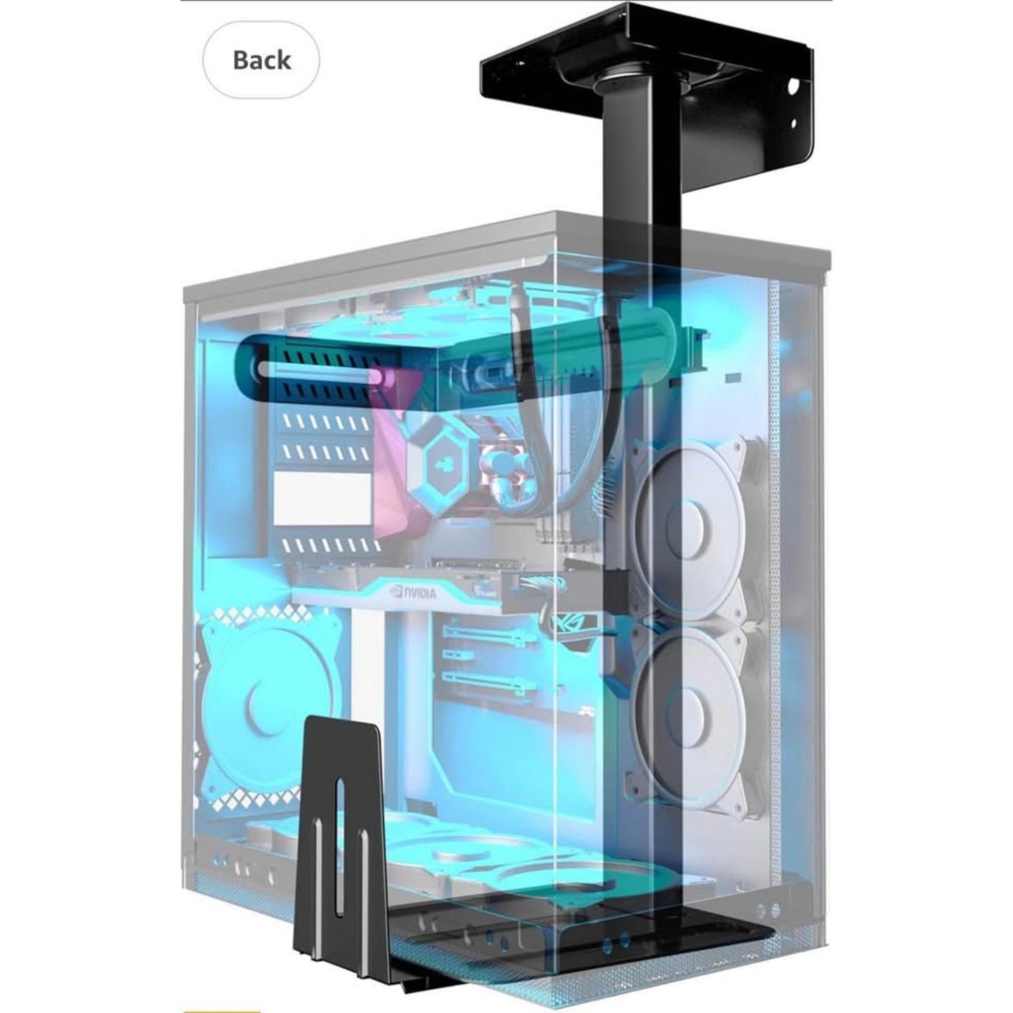 PUTORSEN Heavy Duty Wall and Under Desk CPU Mount, Height & Width Adjustable Computer Tower Holder w