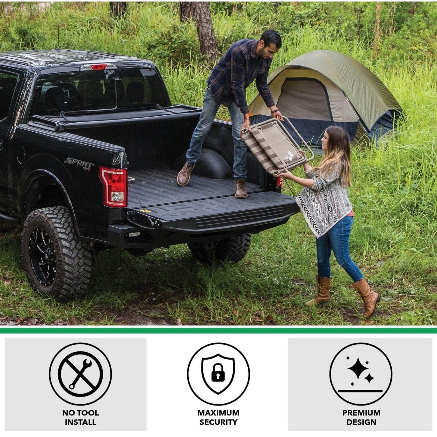 Gator ETX Soft Tri-Fold Truck Bed Tonneau Cover | 59109 | Fits 2014 - 2018, 2019 Ltd/Lgcy Chevy/GMC