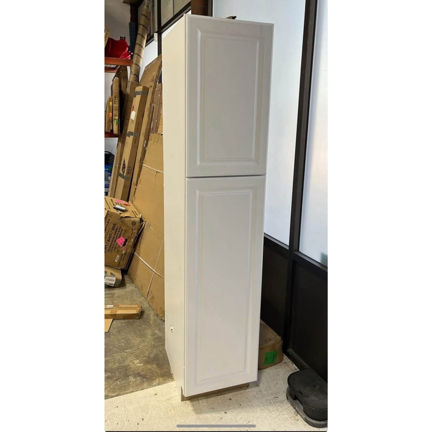 Hampton 18 in. W x 24 in. D x 84 in. H Assembled Pantry Kitchen Cabinet in Satin White