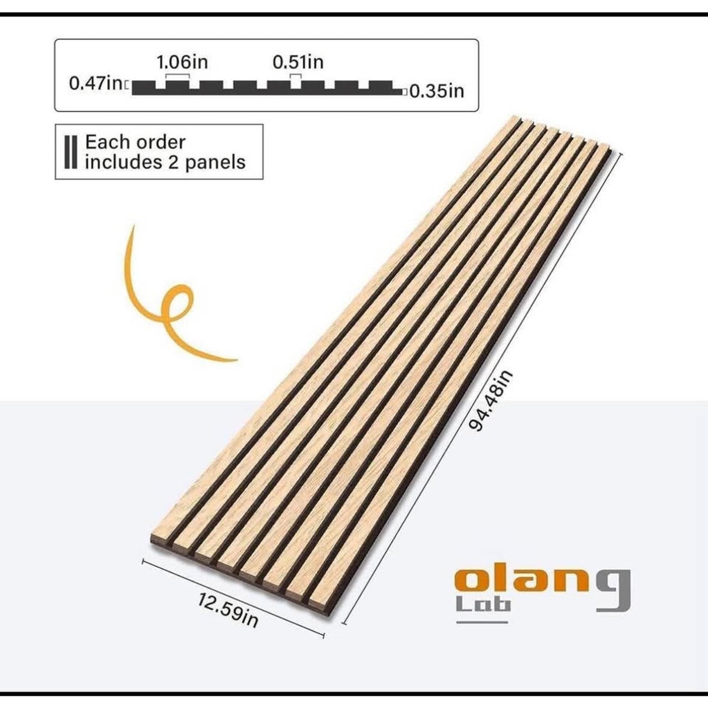 $100 obo Olanglab Wood Slat Wall Panels, Wooden Acoustic Wall Panels, 94.5"x12.6" Each 3D Wall Panel