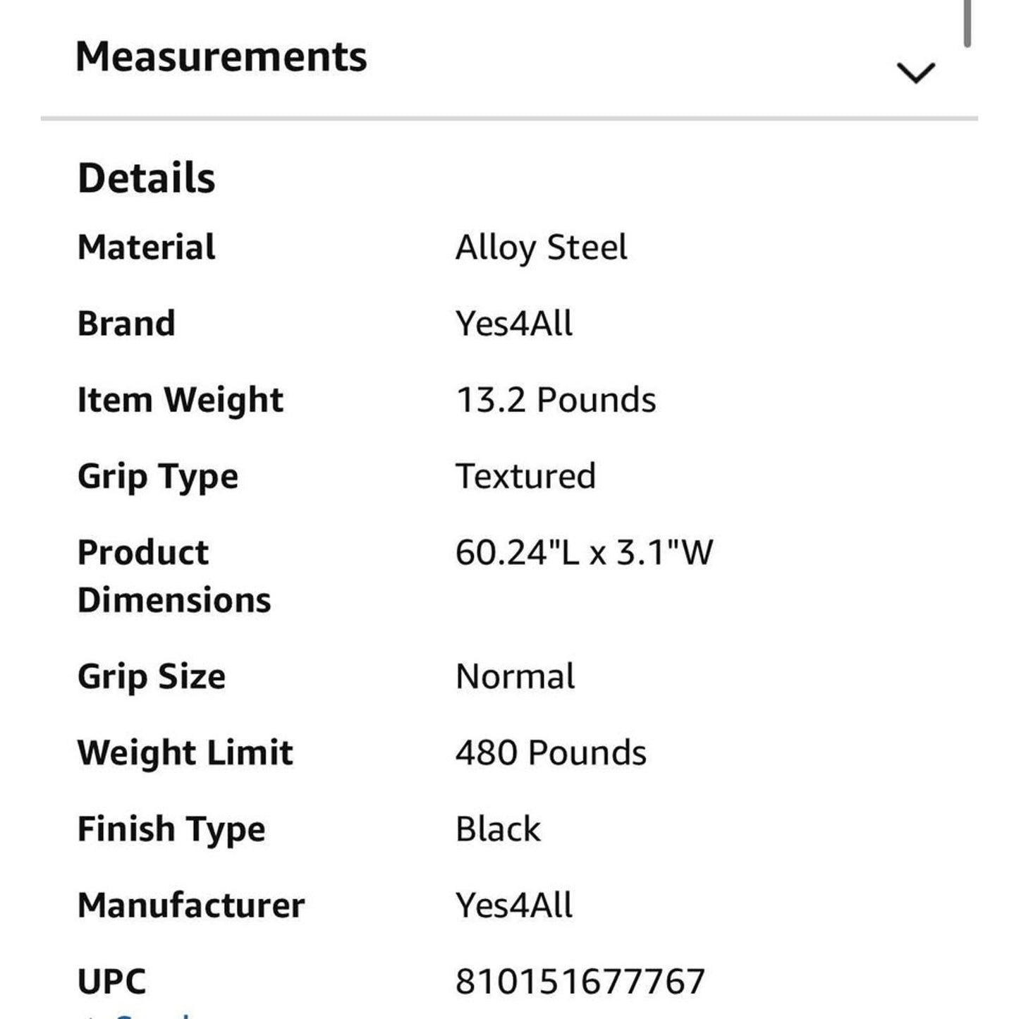 Yes4All 480LB Standard Straight Barbell 60" & EZ Curl Bar 47", Weight Bar 1" Diameter - Star Lock Co