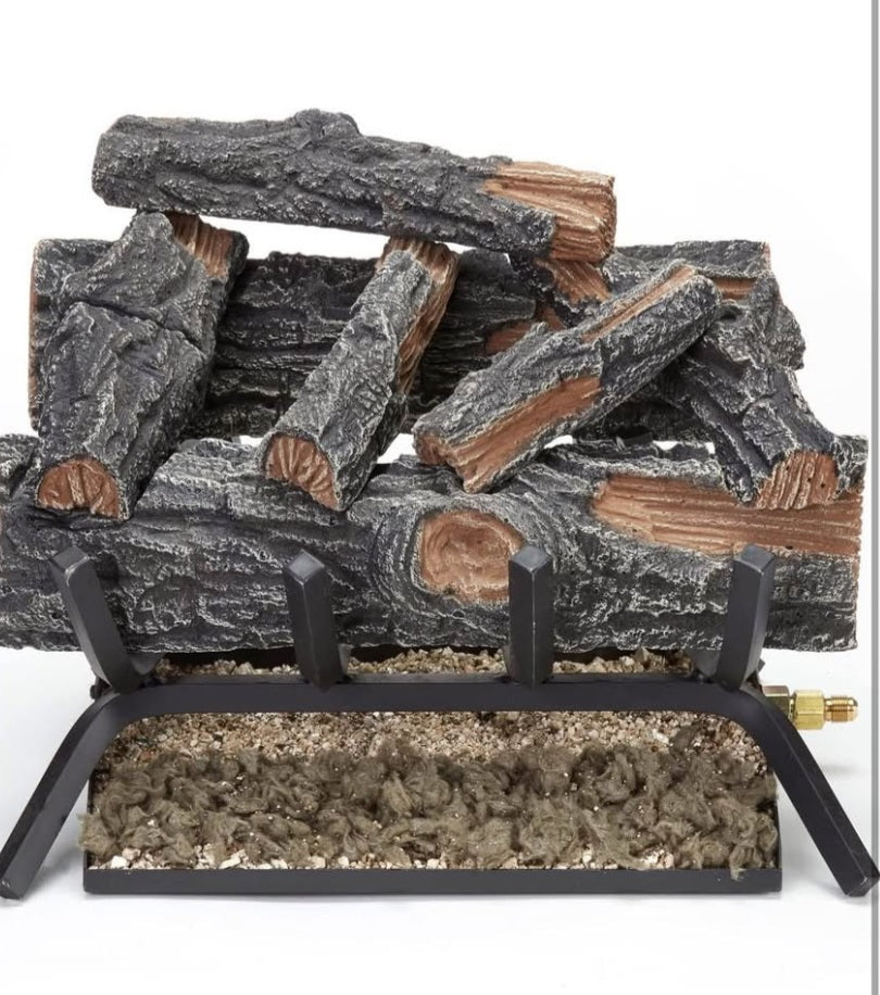 MO18HVL Natural Gas Vented Fireplace Logs Set with Match Light, 45000 BTU, Heats up to 1650 Sq. Ft, Mountain Oak, 18 Inches