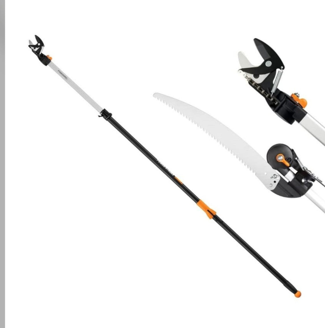 Fiskars 2-in-1 Extendable Tree Pruner and Pole Saw (Extends 7.9 - 12 feet) with Rotating Head, Pruni