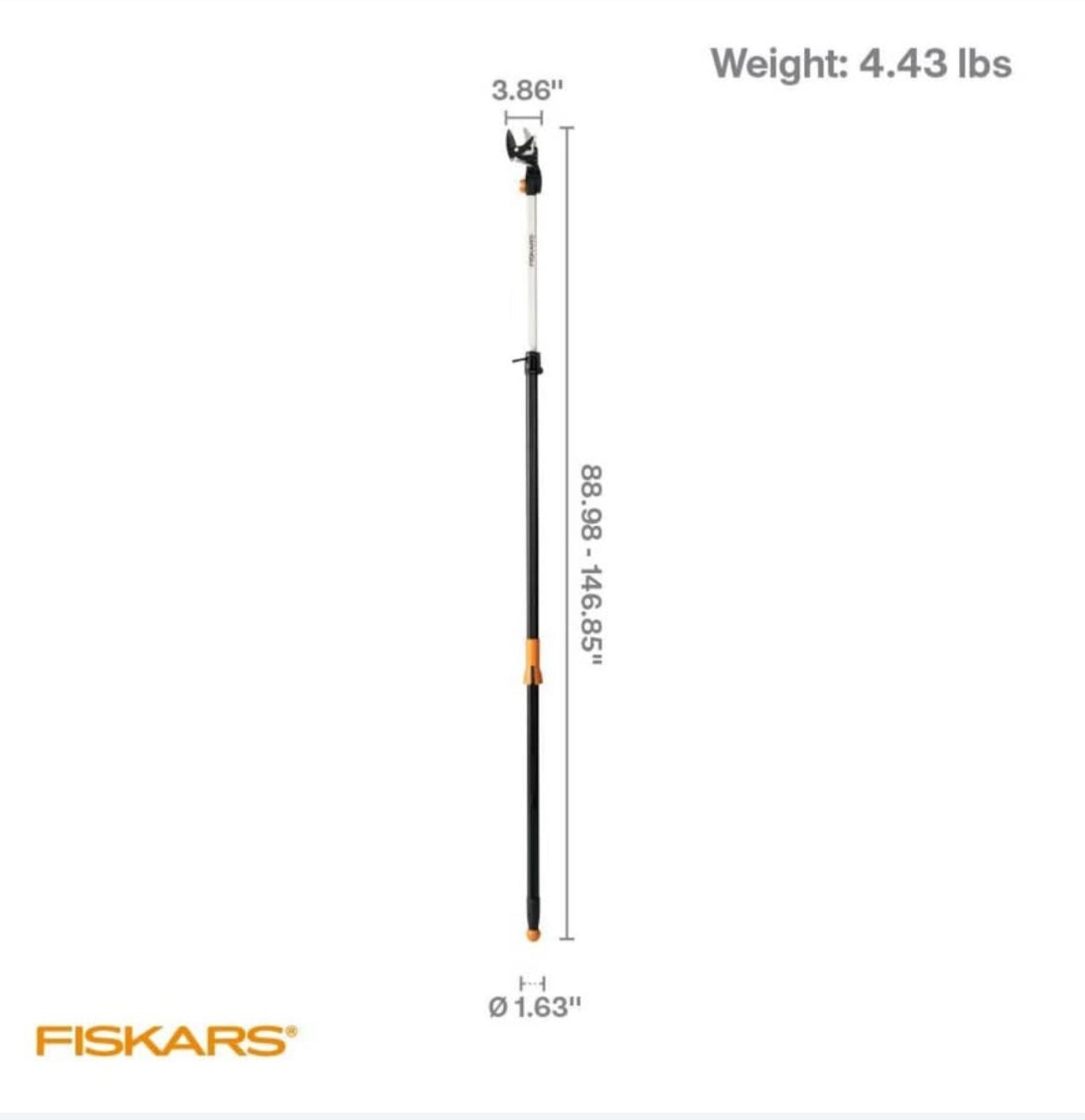 Fiskars 2-in-1 Extendable Tree Pruner and Pole Saw (Extends 7.9 - 12 feet) with Rotating Head, Pruni