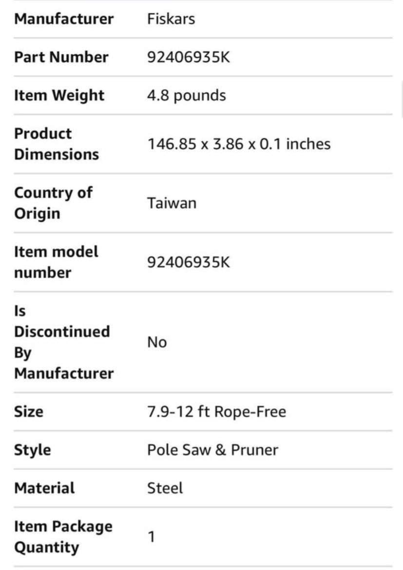 Fiskars 2-in-1 Extendable Tree Pruner and Pole Saw (Extends 7.9 - 12 feet) with Rotating Head, Pruni