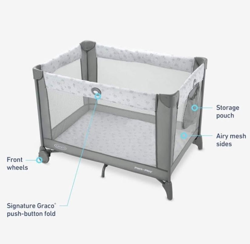 Graco Pack n Play Portable Playard, Reign with Compact Fold and Mesh Storage