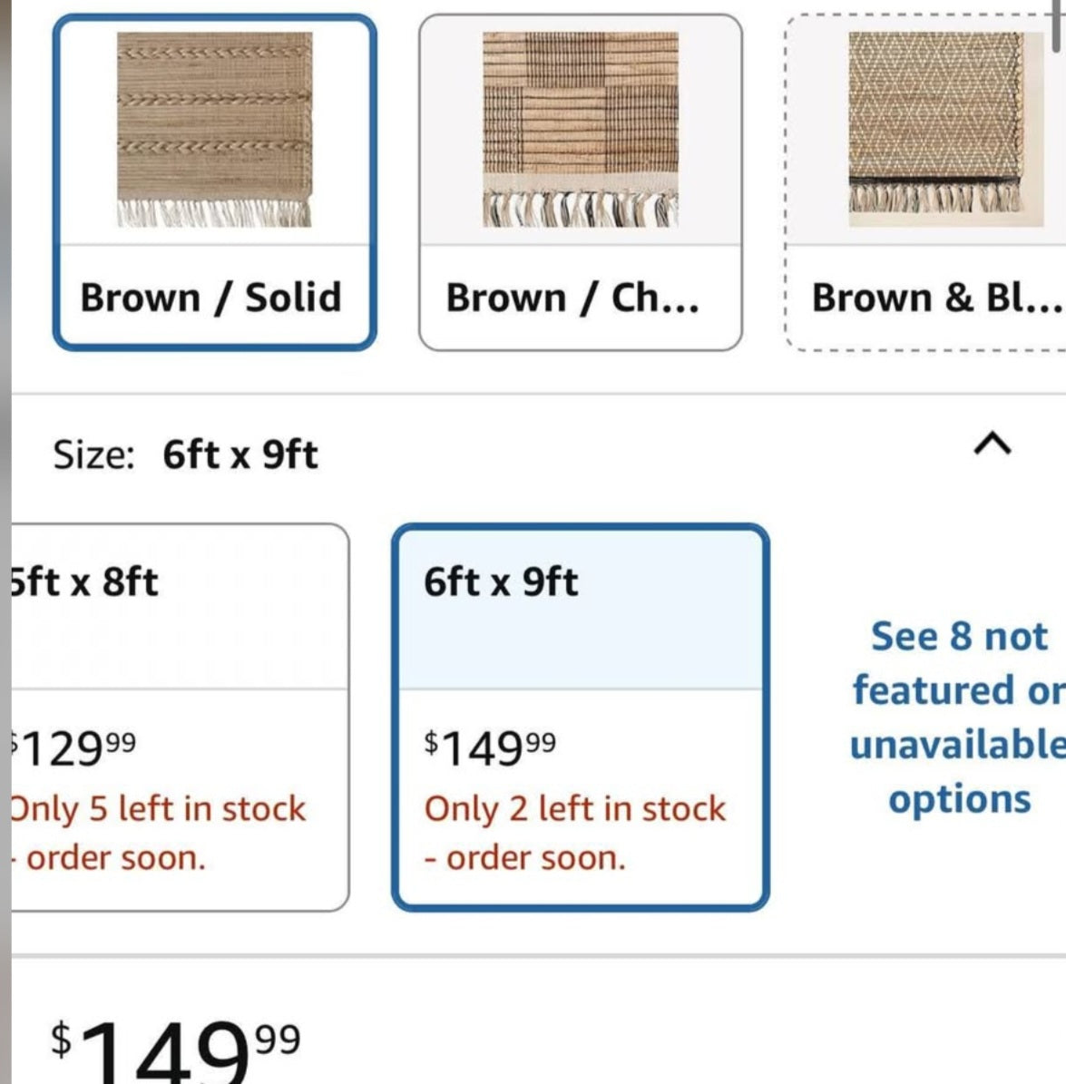 6x9 Ft Jute Natural Area Rug, Hand Woven Rug for Living Rooms, Kitchen, Bedroom & Dinings Premium Quality Home Decor (0.5 inch Thickness