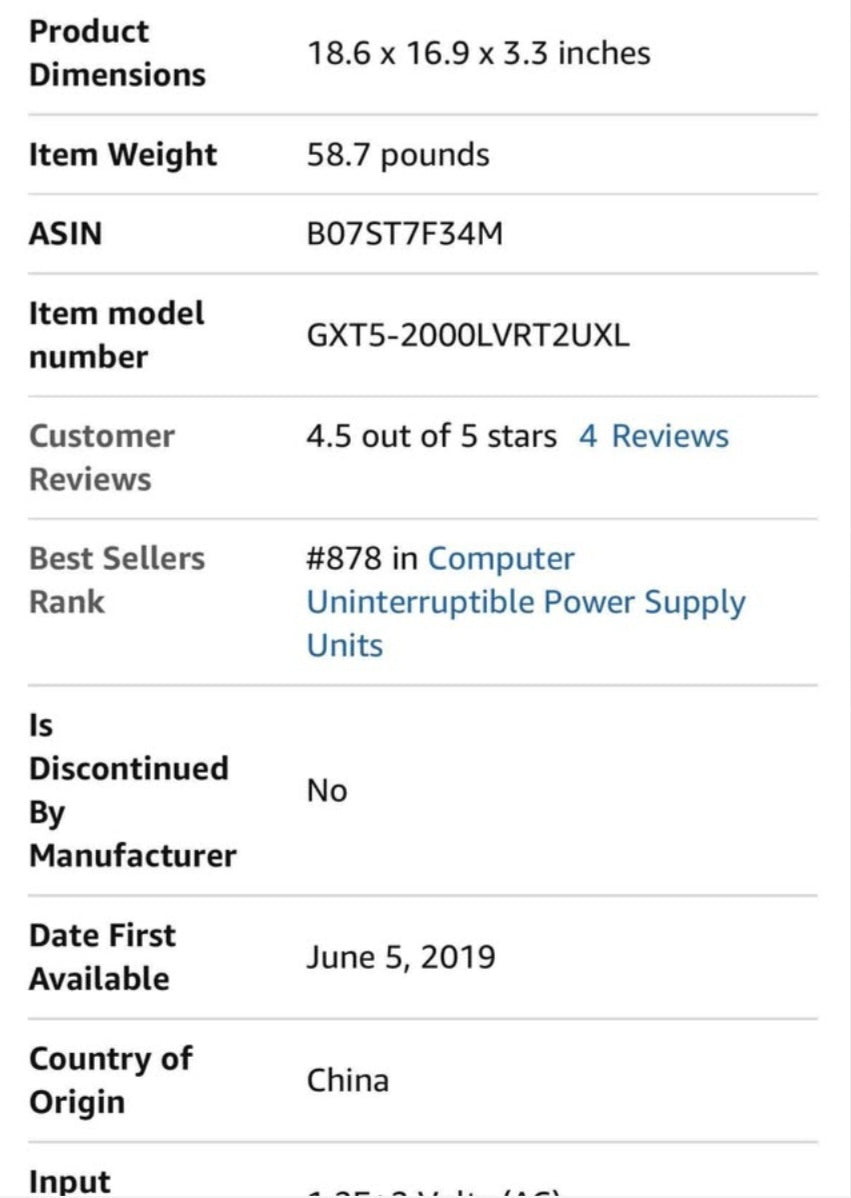 Vertiv Liebert GXT5 UPS - 2000VA/1800W 120V, Online Double Conversion, 2U Rack/Tower, Energy Star Certified, Lead Acid, Sine Wave, Battery Backup, 0.9 Power Factor, Colored LCD (GXT5-2000LVRT2UXL)
