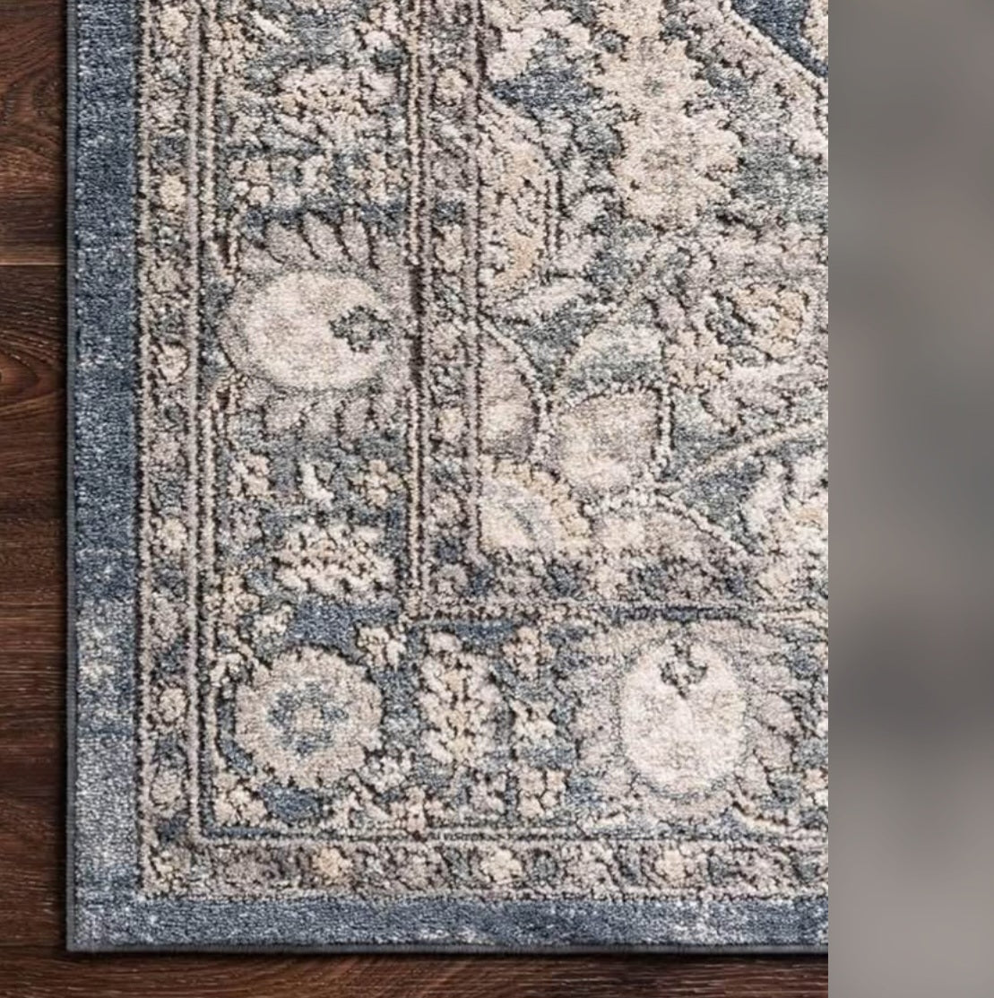 Loloi Teagan Collection 11'-6" x 15' Area Rug in Denim/Mist - Large Area Rug, Soft Neutral Rug, High-Traffic Area Rug for Living Room, Bedroom, Home Office, Dining Area