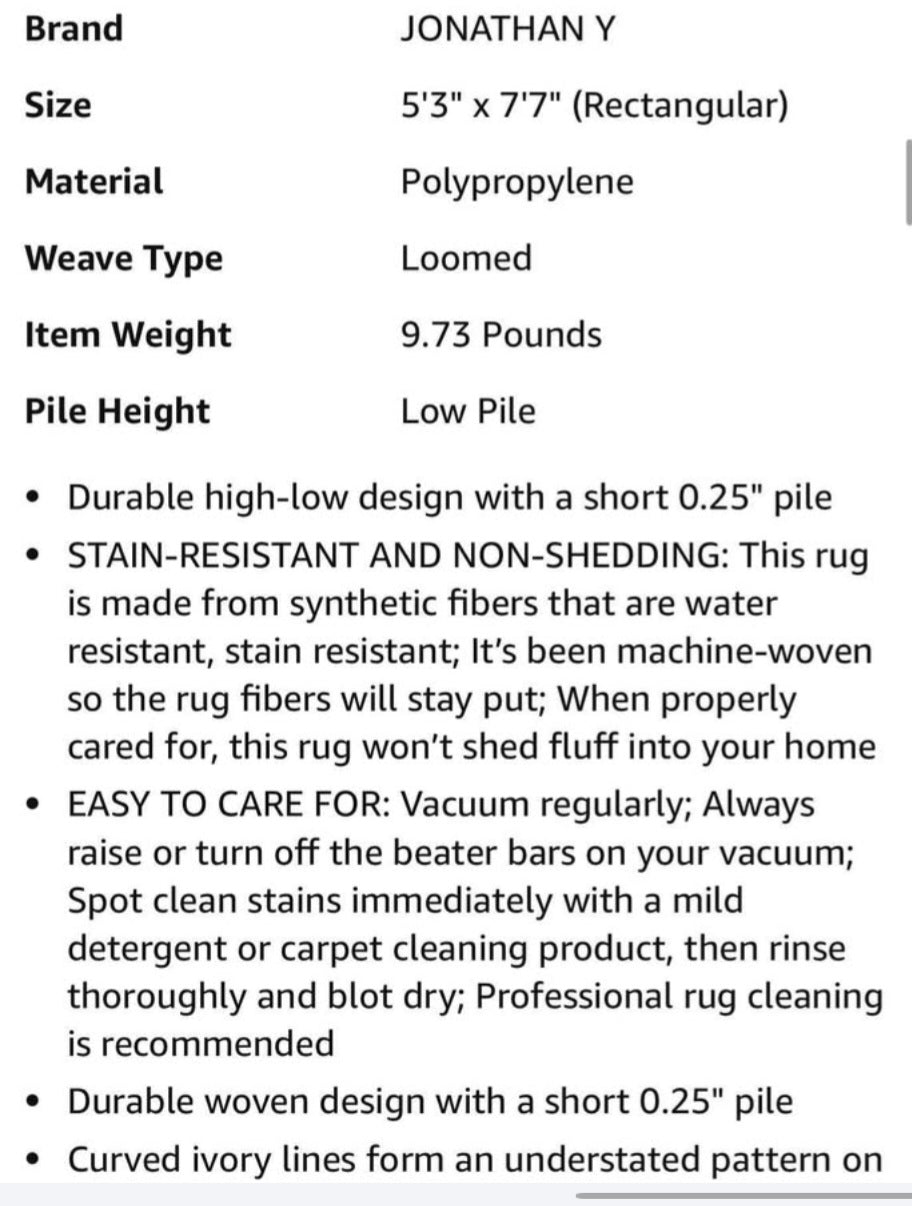 JONATHAN Y SCN100A-5 Skagen High-Low Minimalist Curve Geometric Indoor/Outdoor Area Rug, Modern, Contemporary, Geometric, Bohemian, Bedroom, Kitchen, Living Room, Non Shedding, Gray/Ivory, 5’3”x7’7”