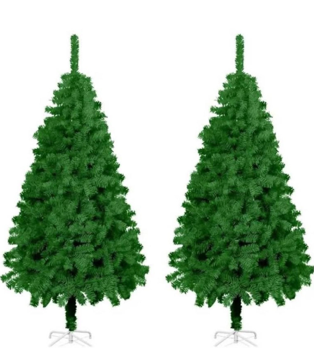 Huwena 2 Pack Christmas Tree Artificial Christmas Pine Tree with Branch Tips Collapsible Metal Stand Christmas Tree for Xmas Holiday Winter Office Home Party Decor(Green, 4ft) C57