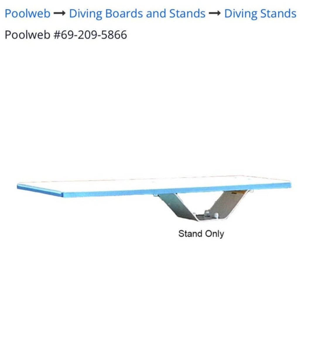 Frontier II Diving Stand for 6 Foot Frontier II Board - Radiant White - Includes Jig and Hardware