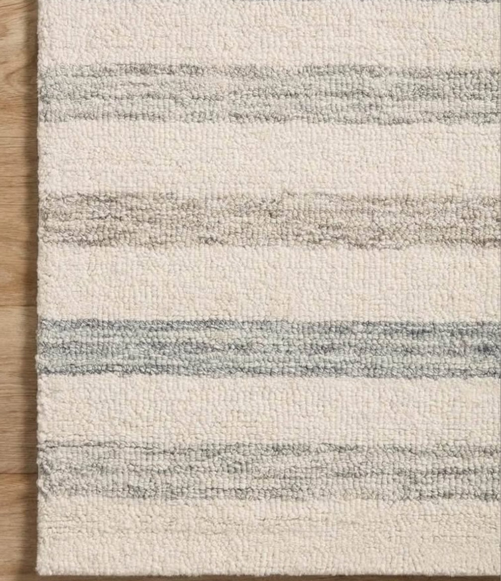 Loloi Chris Loves Julia Chris Collection CHR-05 Ivory/Slate 7'-9" x 7'-9", .50" Pile Height, Area Rug