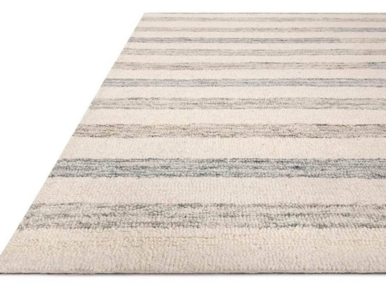 Loloi Chris Loves Julia Chris Collection CHR-05 Ivory/Slate 7'-9" x 7'-9", .50" Pile Height, Area Rug