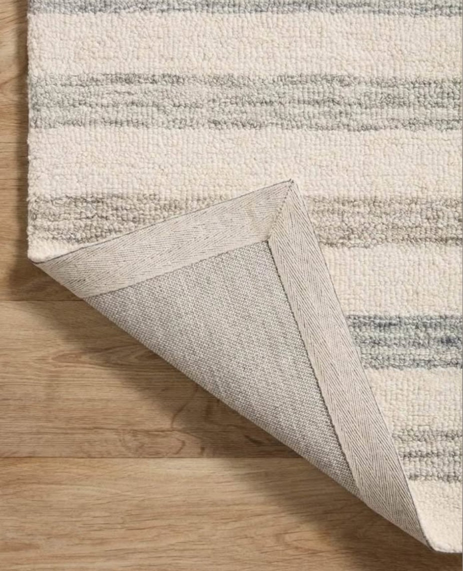 Loloi Chris Loves Julia Chris Collection CHR-05 Ivory/Slate 7'-9" x 7'-9", .50" Pile Height, Area Rug