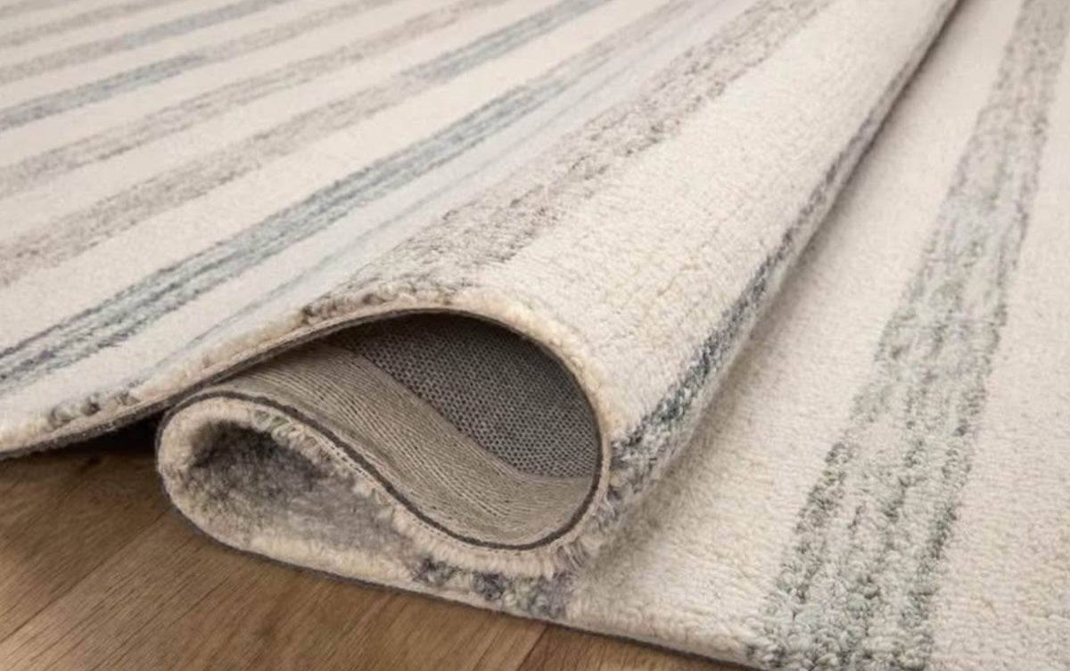 Loloi Chris Loves Julia Chris Collection CHR-05 Ivory/Slate 7'-9" x 7'-9", .50" Pile Height, Area Rug