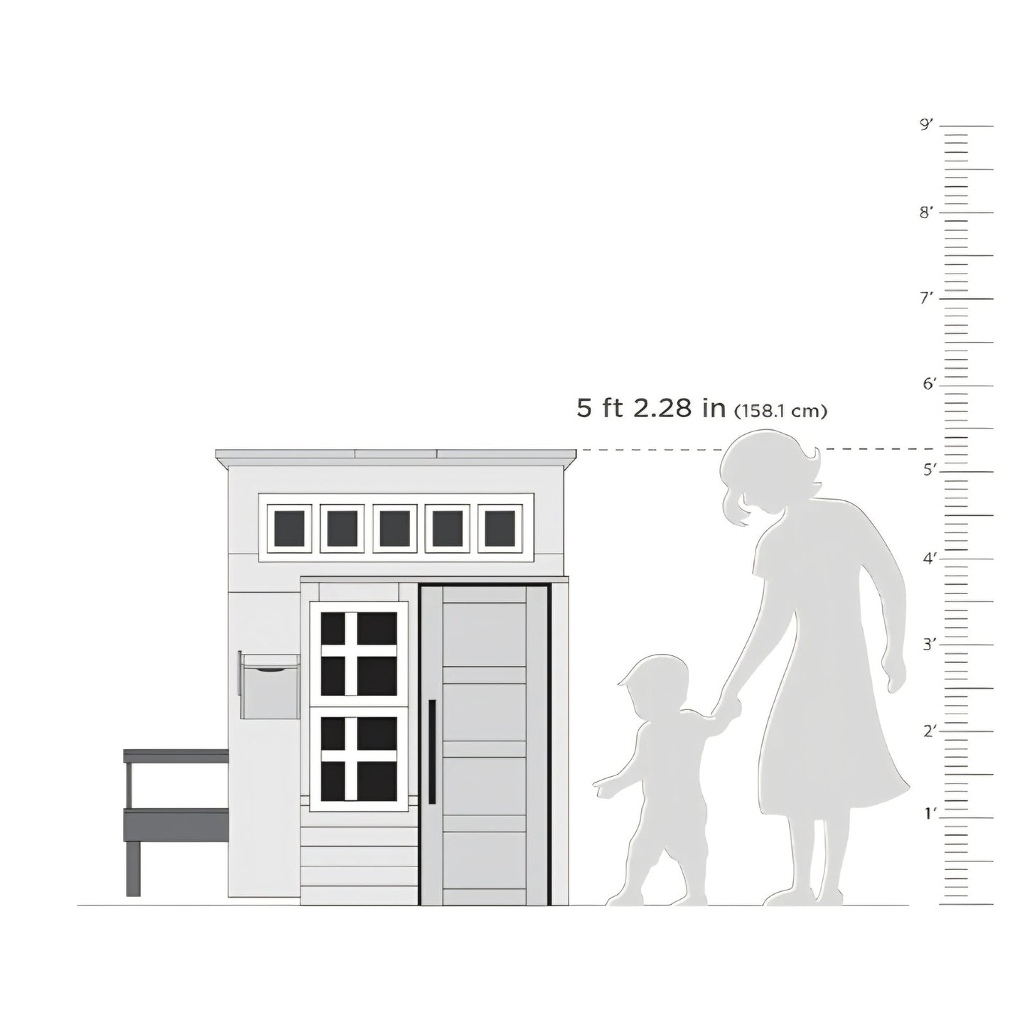 KidKraft Modern Outdoor Wooden Playhouse with Picnic Table, Mailbox and Outdoor Grill ,Gift