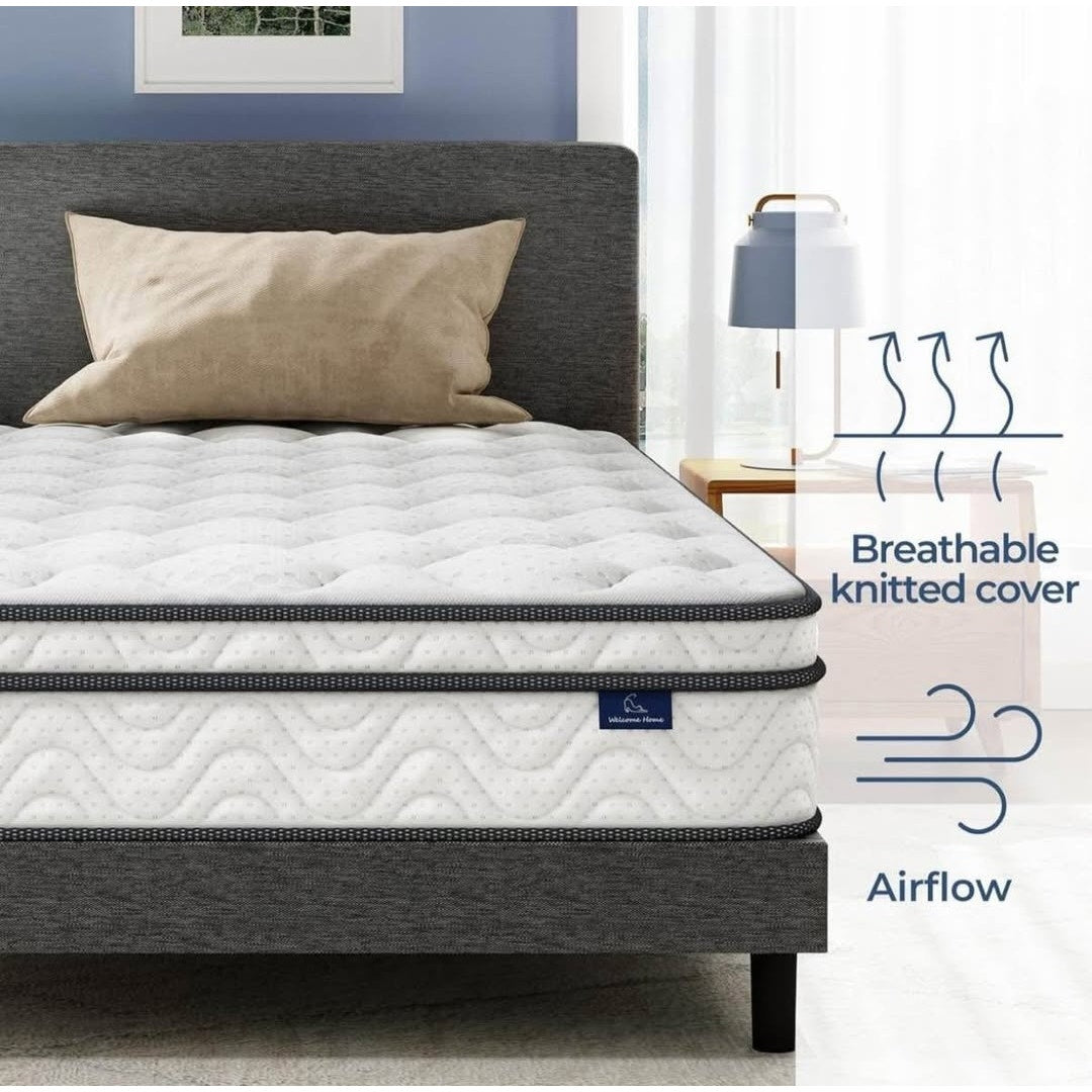 Vesgantti Twin Mattress, 10 Inch Hybrid Single Bed Mattress in a Box with Memory Foam and Pocket
