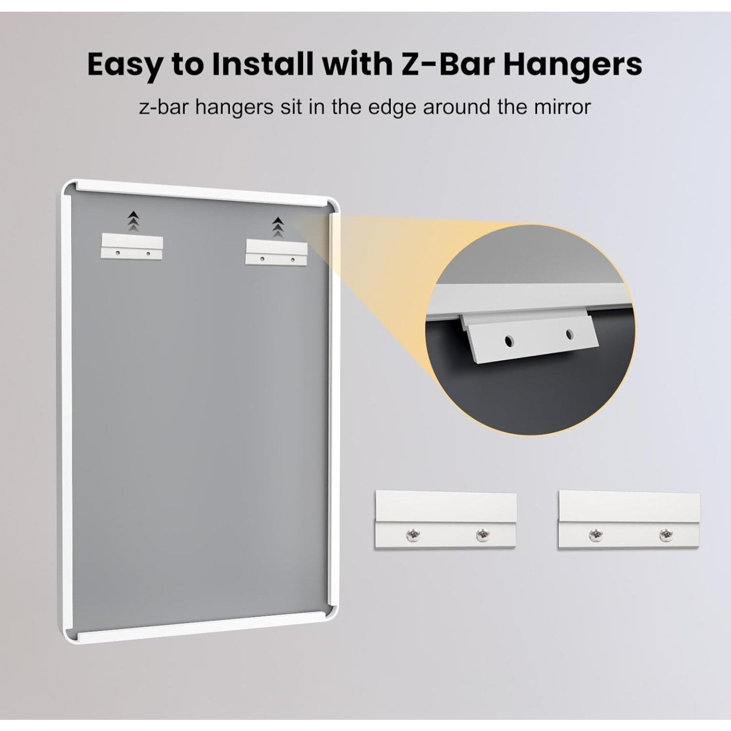 LOAAO 72x40 Inch White Metal Framed Bathroom Mirror for Wall, White Bathroom Vanity Mirror Farmhous