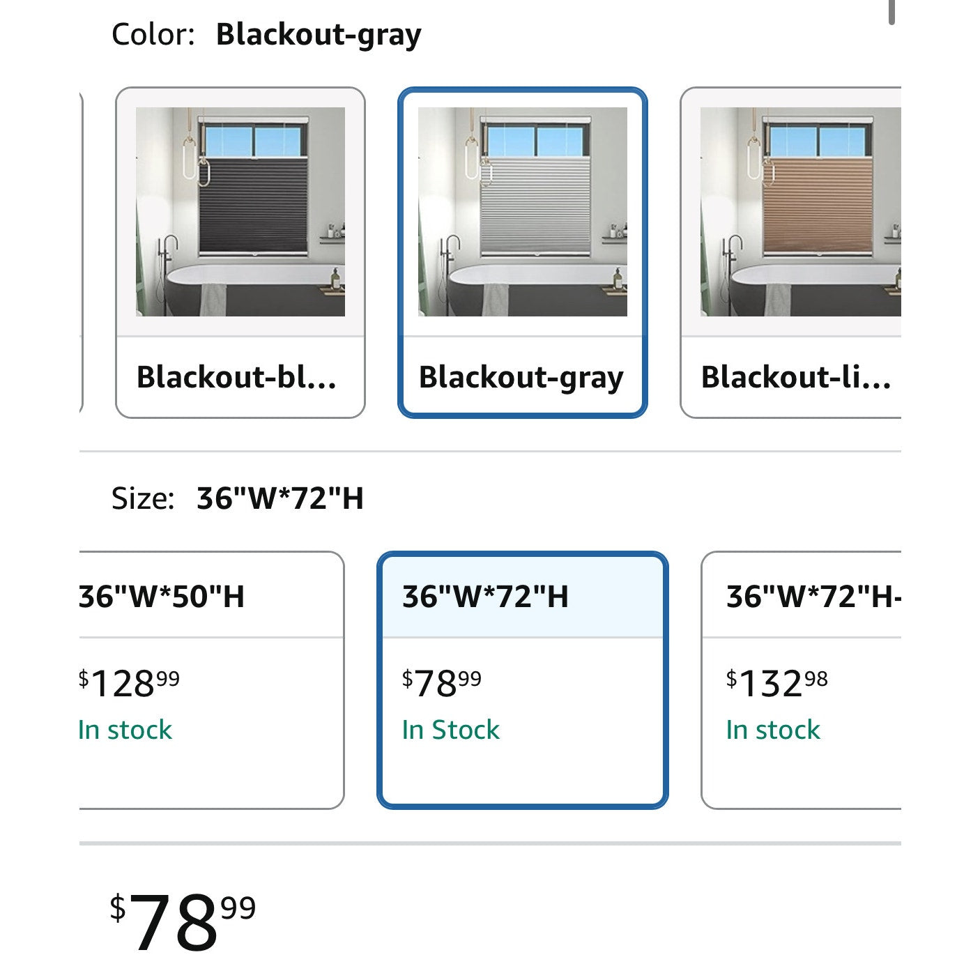 Changshade Blackout Cellular Shades Cordless, Top Down Bottom Up Blinds for Windows, 1.5" Single Cell Pleated Honeycomb Window Shades for Bedroom, Child Room,36" Width x72 Height,Gray