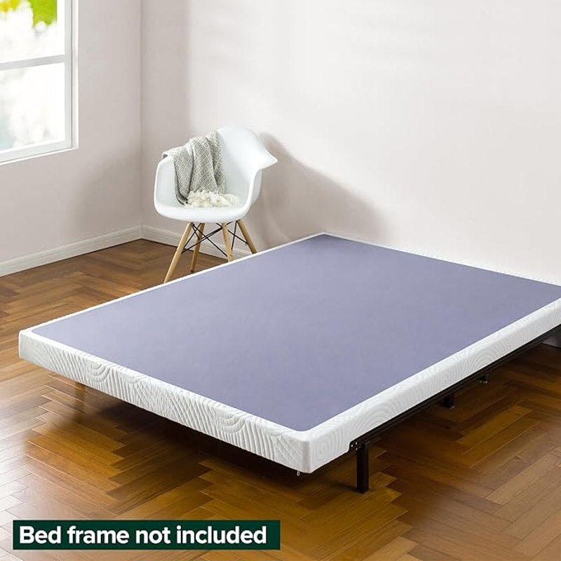 Zinus, Standard Profile Metal Smart Box Spring, Wood Slat Support, Queen, 4 In, Box Spring Only