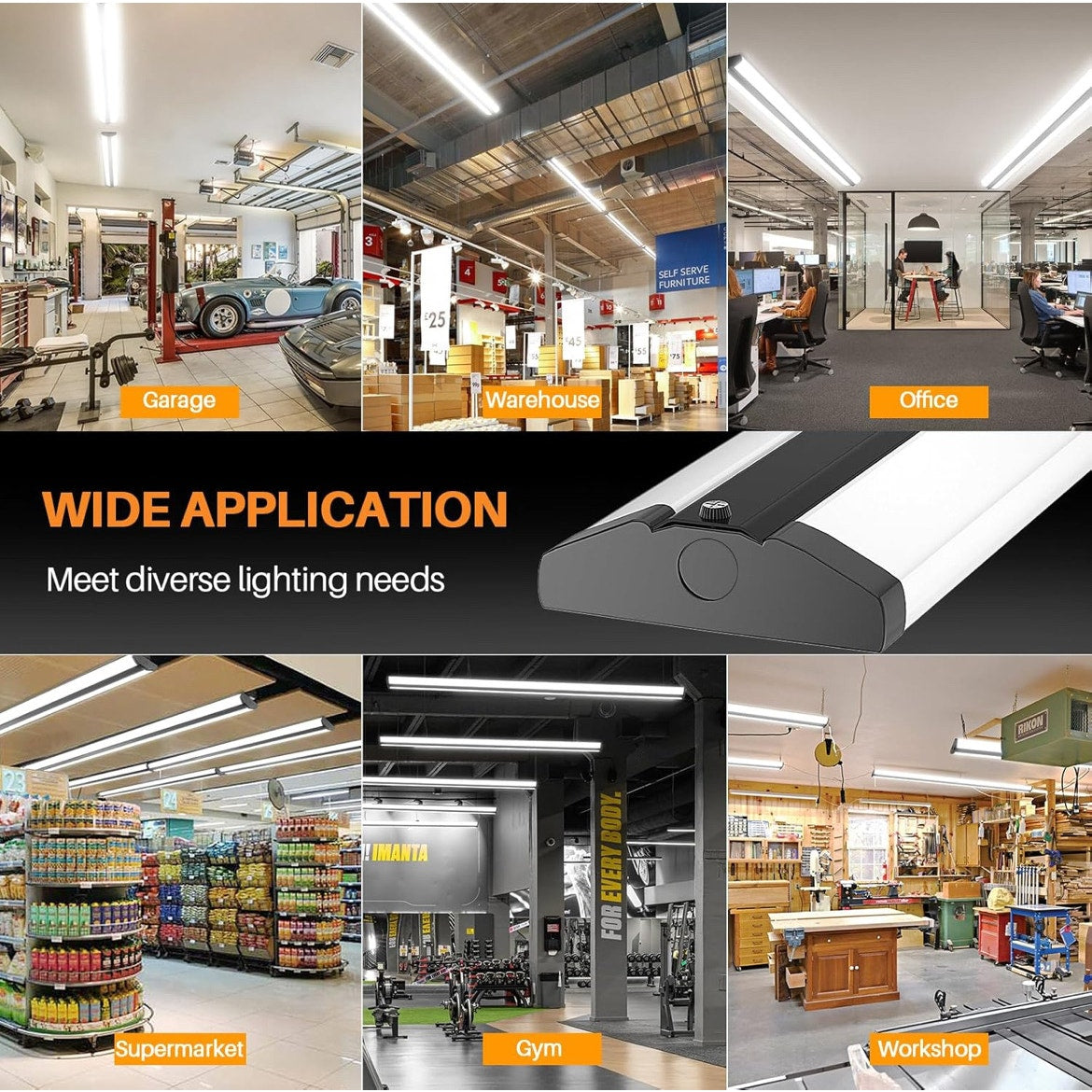 8FT 4Ct LED shop lights