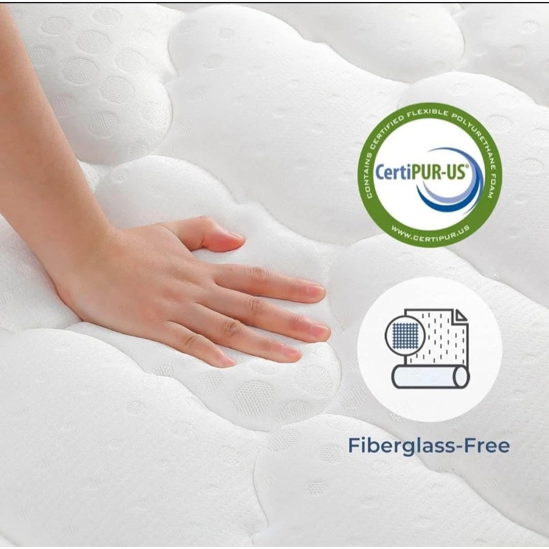 Vesgantti Twin Mattress, 10 Inch Hybrid Single Bed Mattress in a Box with Memory Foam and Pocket