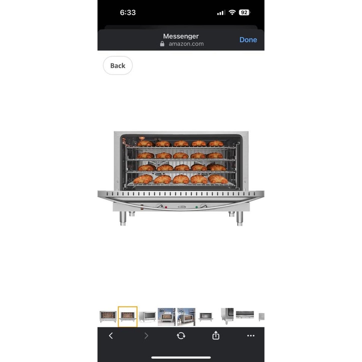 32 in. Commercial Countertop Convection Oven, Holds Full Size Pans, 4 Racks and 3500W of Power, 240V