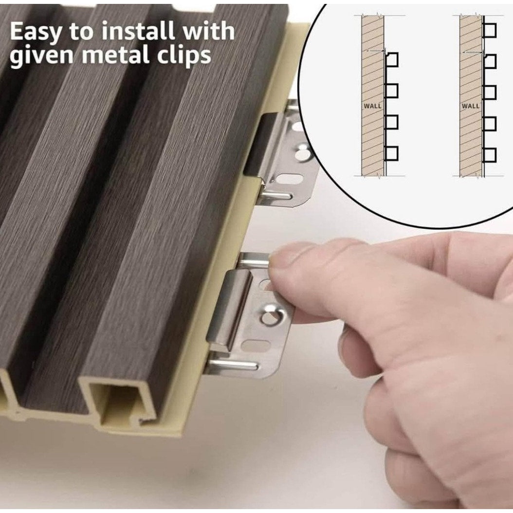 90 obo WPC Slat Wall Panels, 8 Pack Accent Decorative Acoustic Wood Slats for Wall and Ceiling
