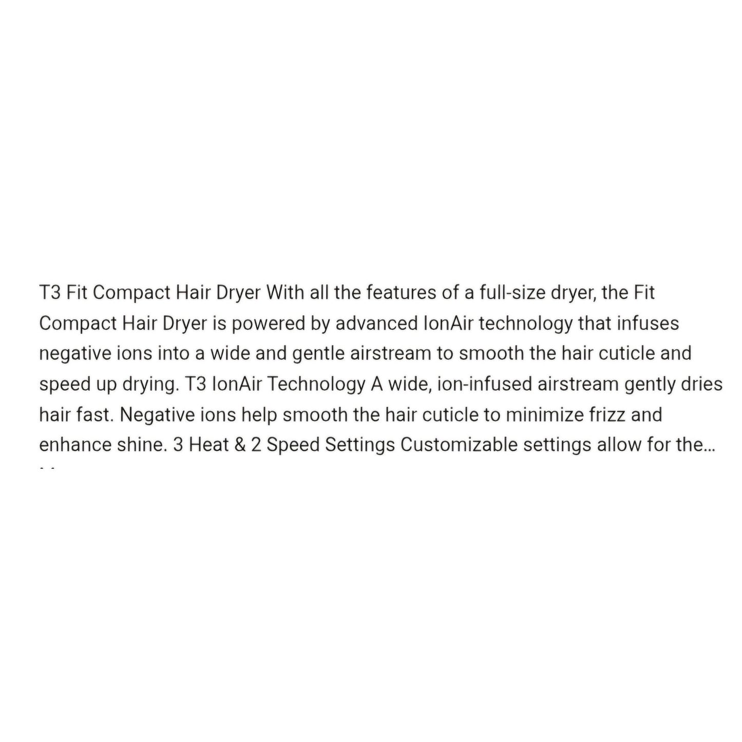 T3 Fit Compact Hair Dryer