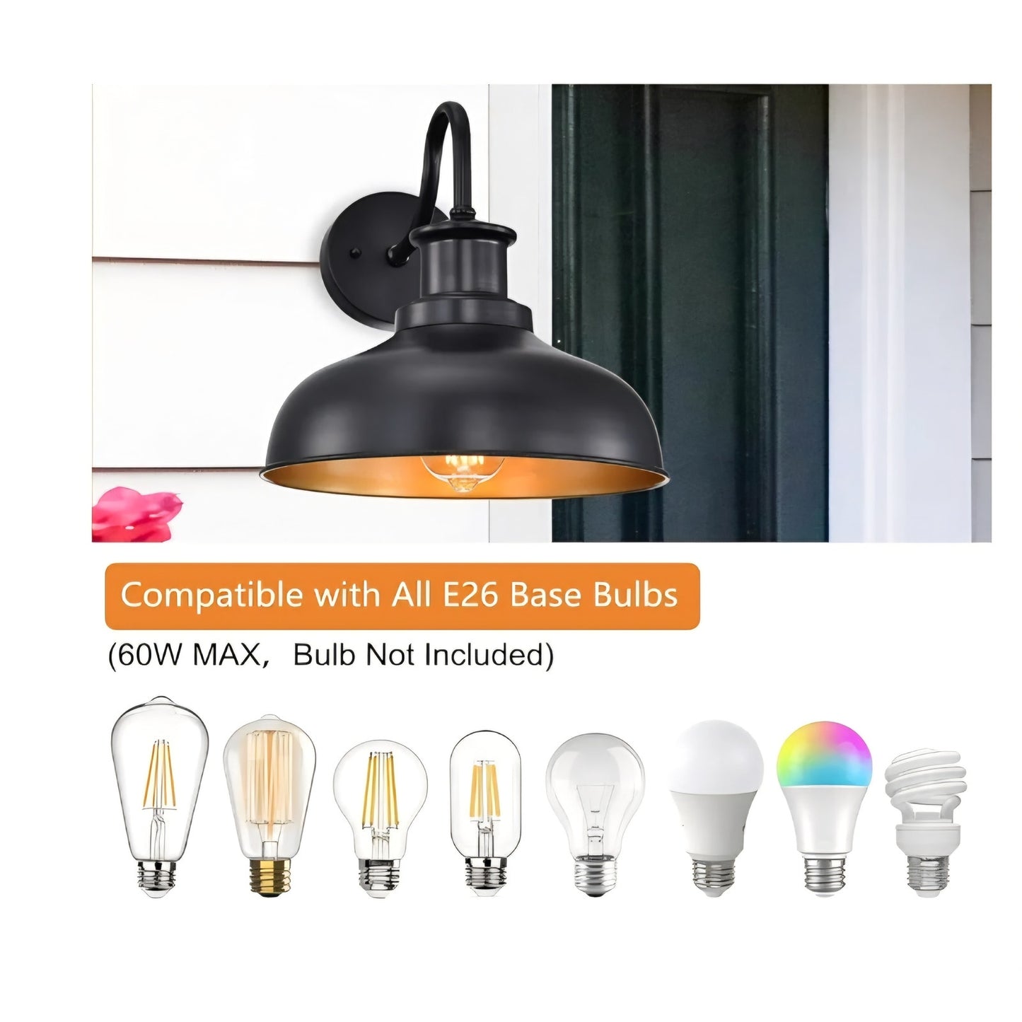 Outdoor Gooseneck Barn Lights, Farmhouse Outdoor Wall Sconces, Rustic Exterior Wall Mount Lights,