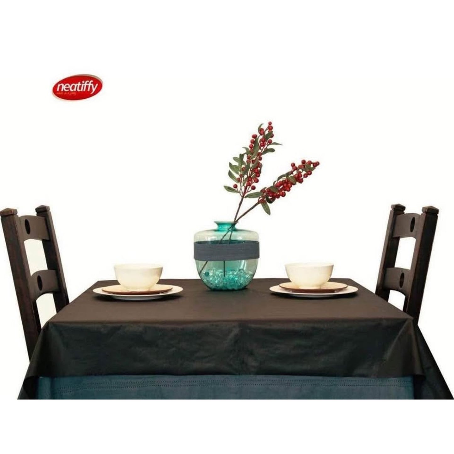 Neatiffy 54 In x 300 Ft - Disposable Plastic Table Cloth Roll With Slide Cutter | Waterproof Table C