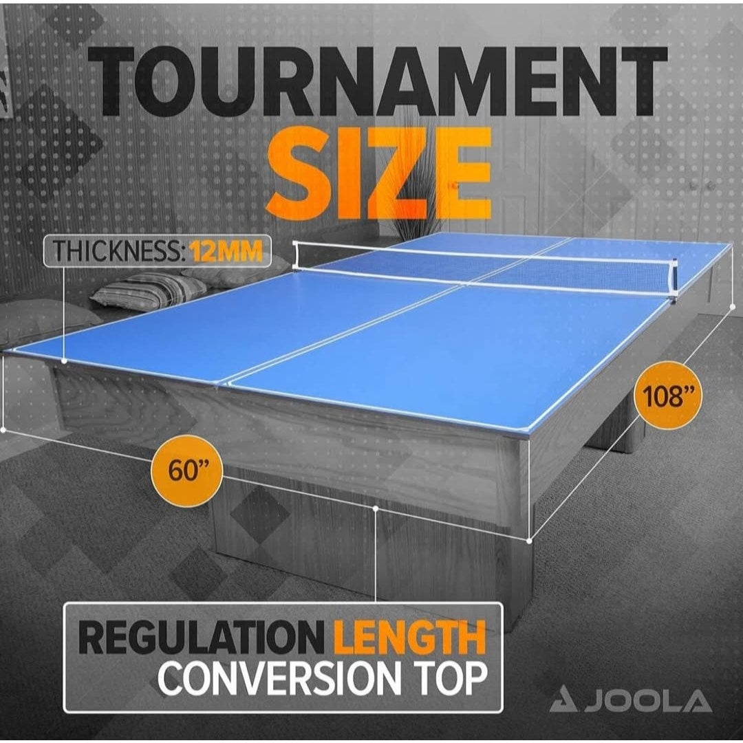 JOOLA Ping Pong Conversion Top with Net Set for Billiard and Pool