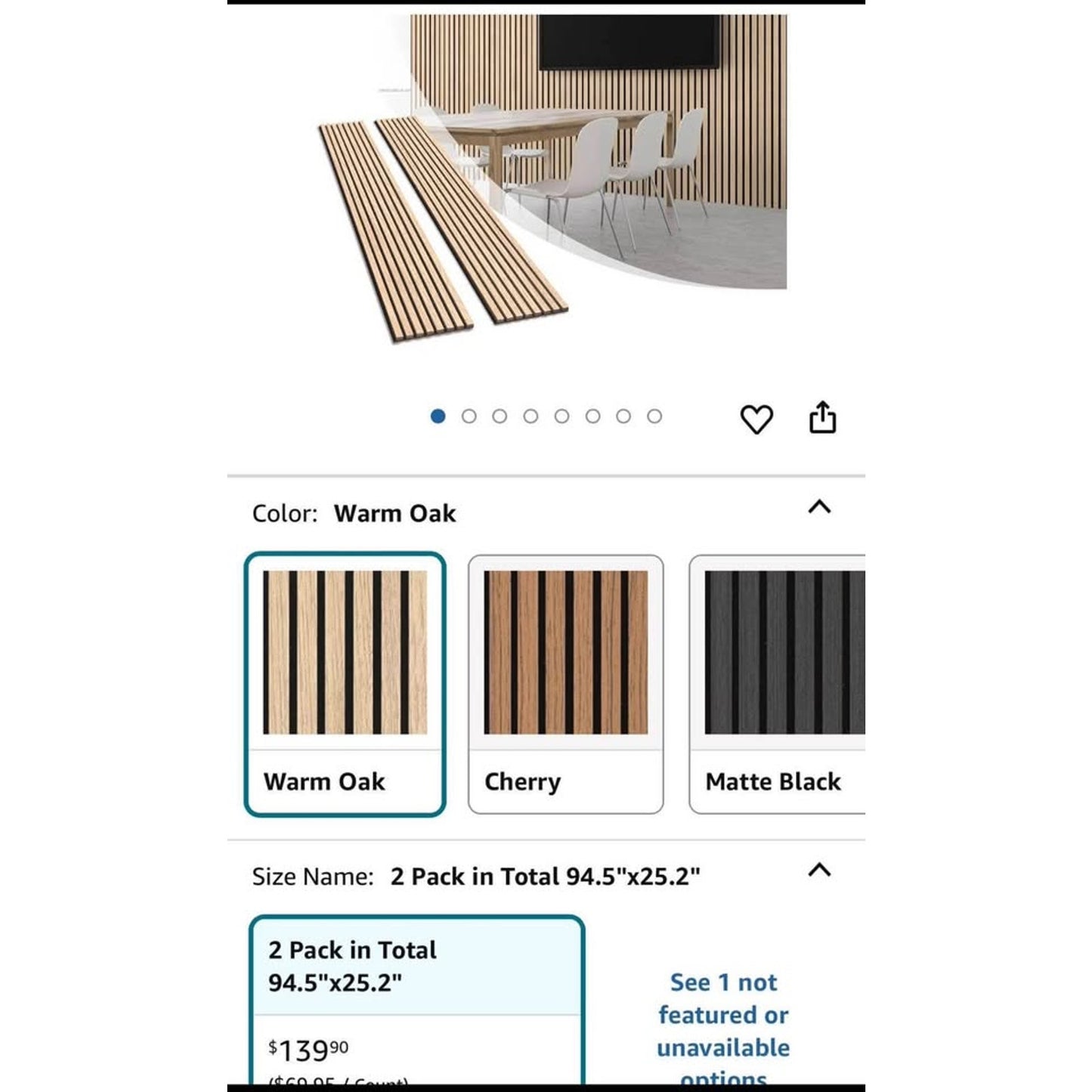 $100 obo Olanglab Wood Slat Wall Panels, Wooden Acoustic Wall Panels, 94.5"x12.6" Each 3D Wall Panel