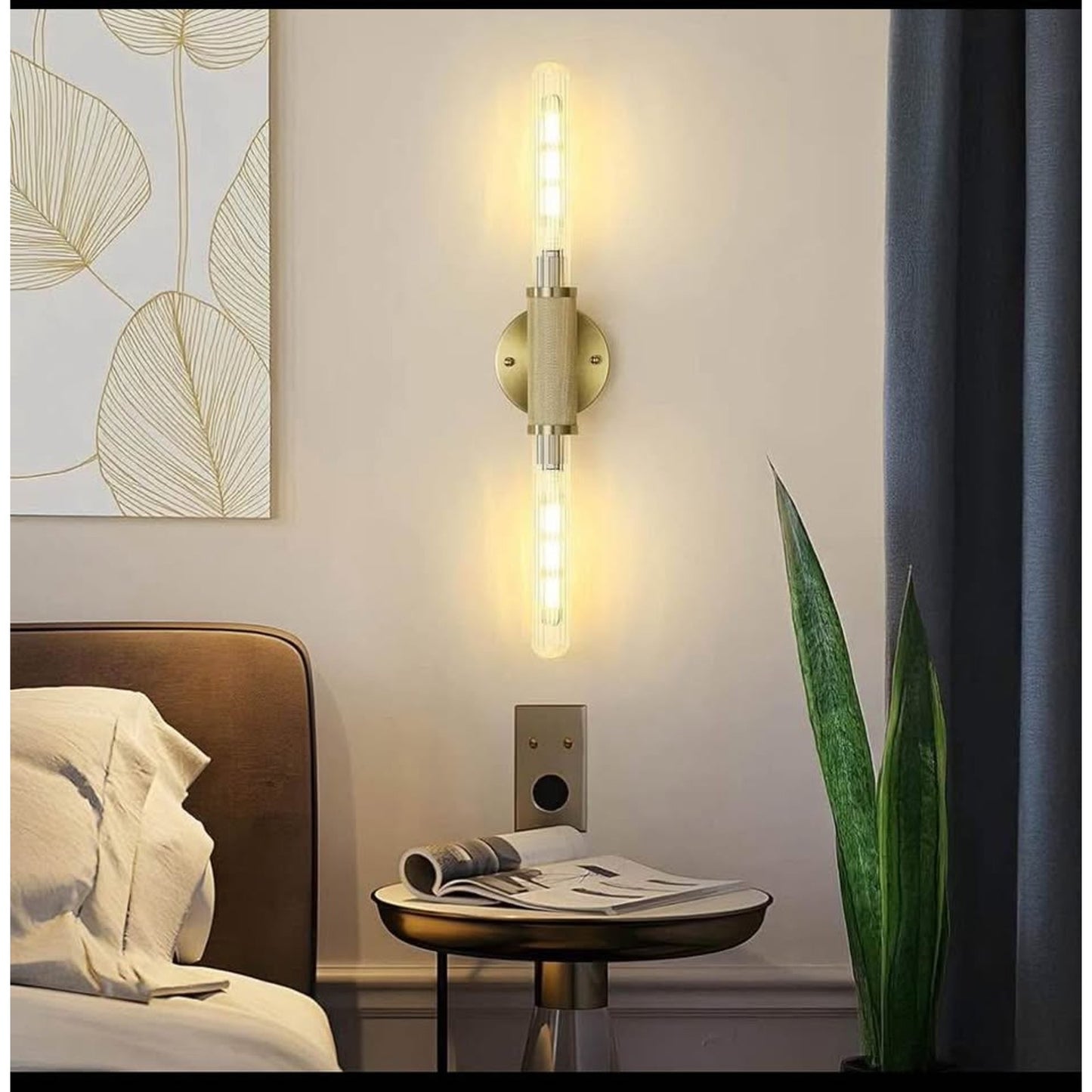 $60 obo ZSMAIMKU 23.6 in Gold Wall Sconces Set of Two,Modern Long Brass Wall Sconce Light,Up and Dow