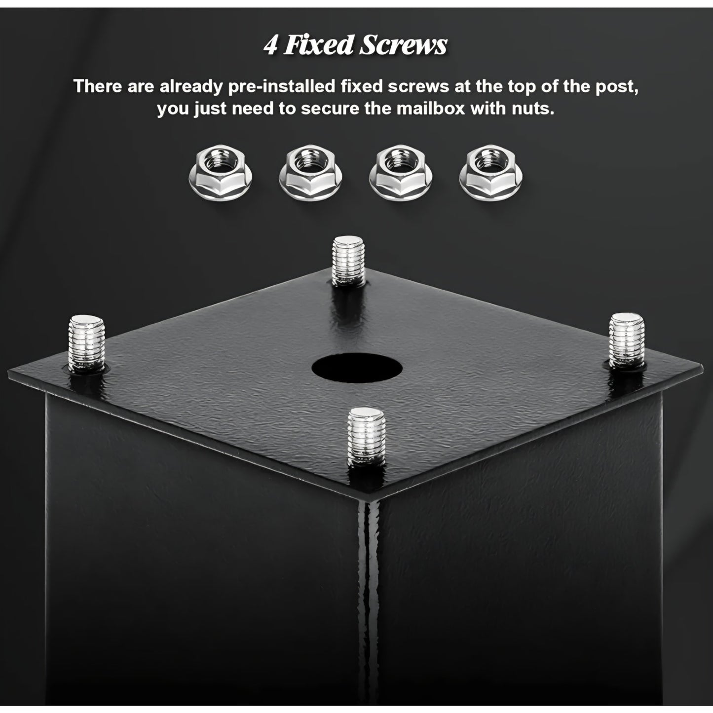 Ganiude Metal Mailbox Post for Outside, 43 x 4 x 4 inches Heavy Duty In-Ground Mounting Mail Stand