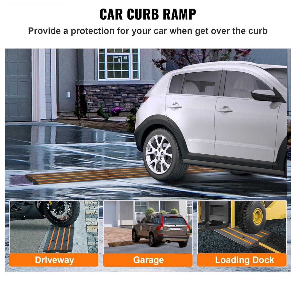 VEVOR Rubber Curb Ramp for Driveway 3 Pack